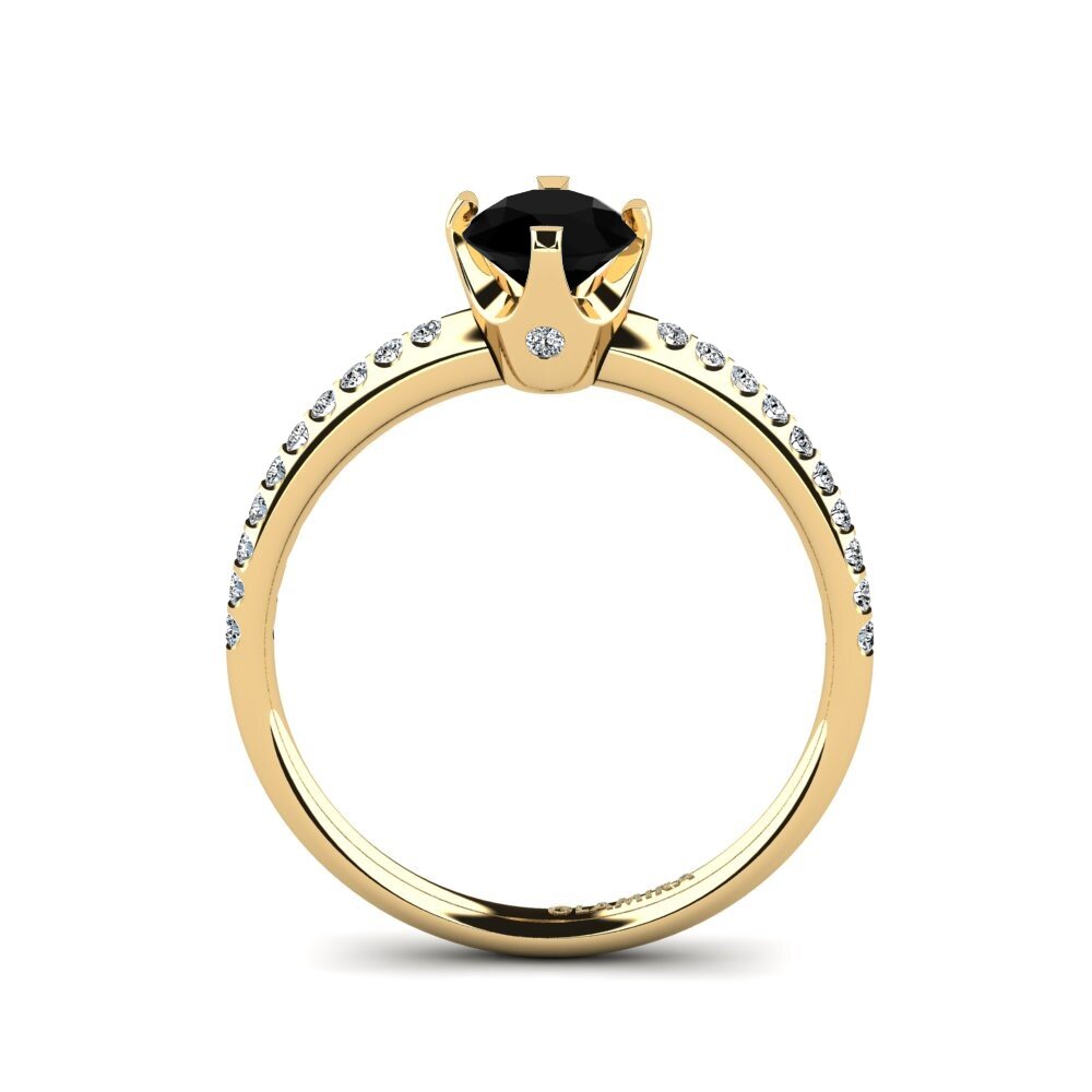 Black Diamond Engagement Ring Entinni