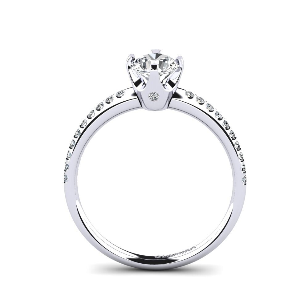 White Silver White Zircon Engagement Ring Entinni