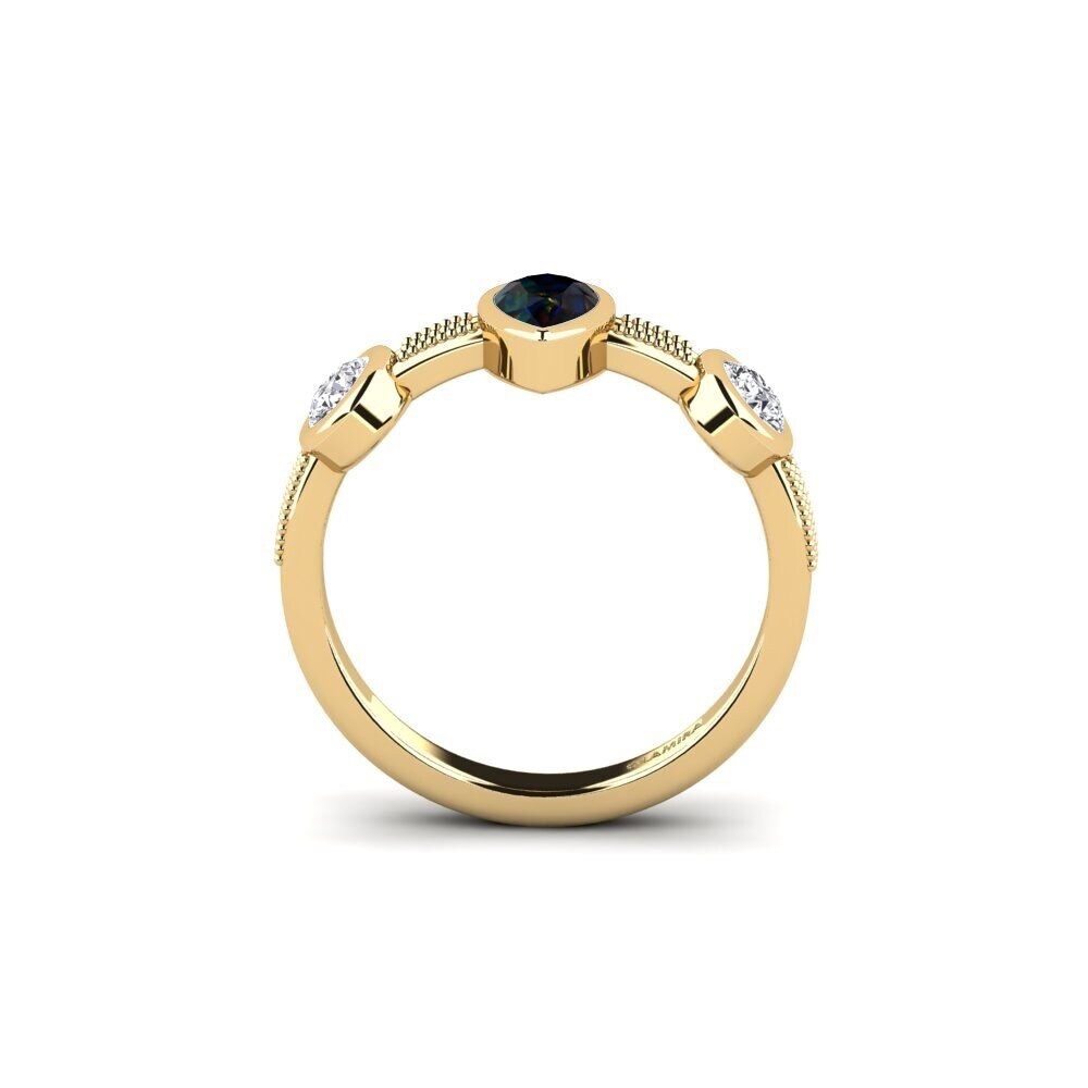 Black Opal Engagement Ring Entre