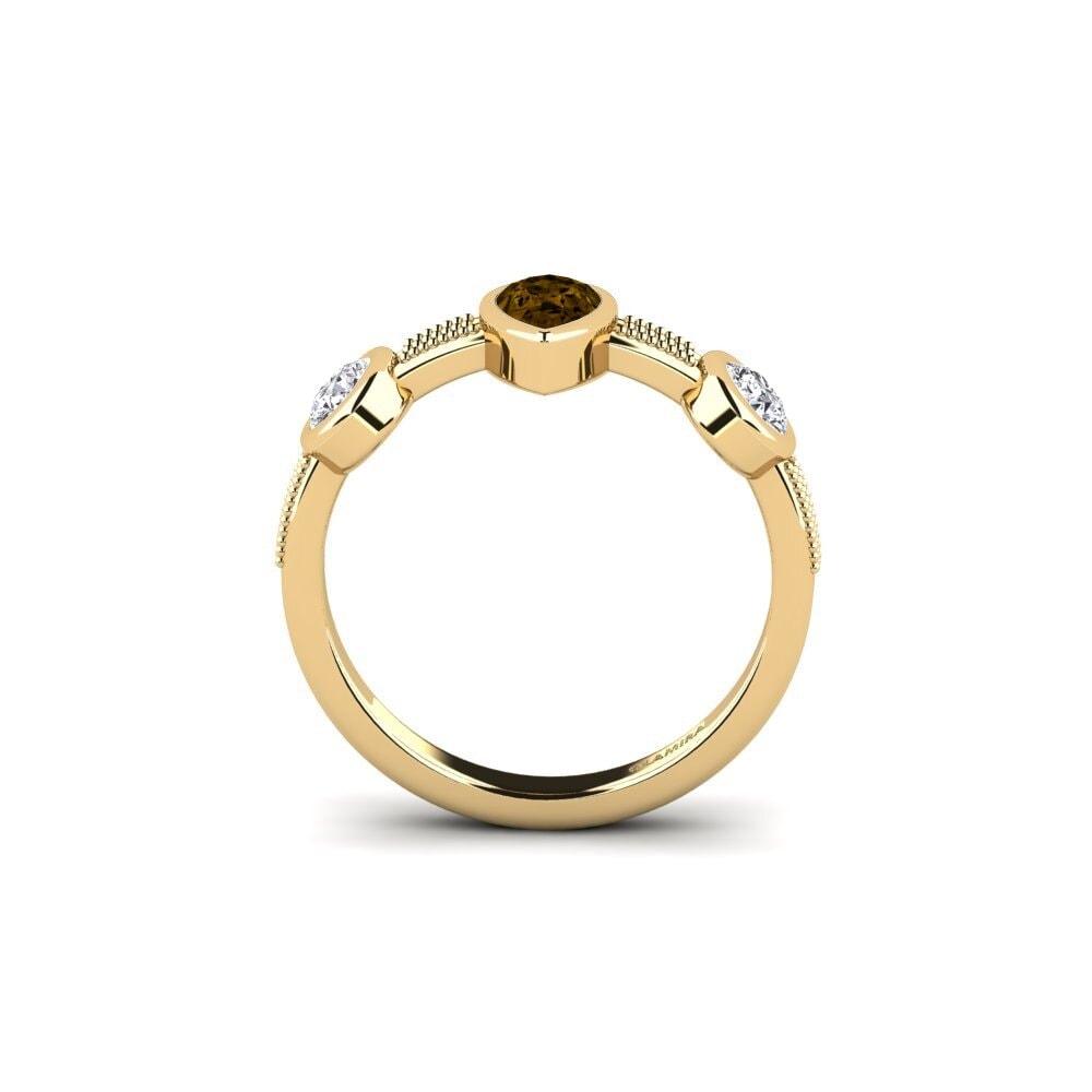 Brown Zircon Engagement Ring Entre