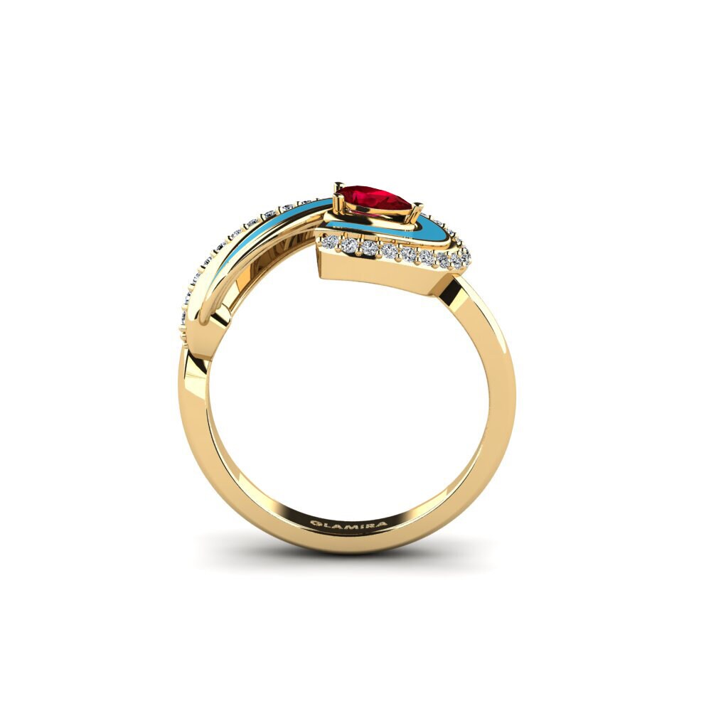 Roter Zirkonia Ring Eors