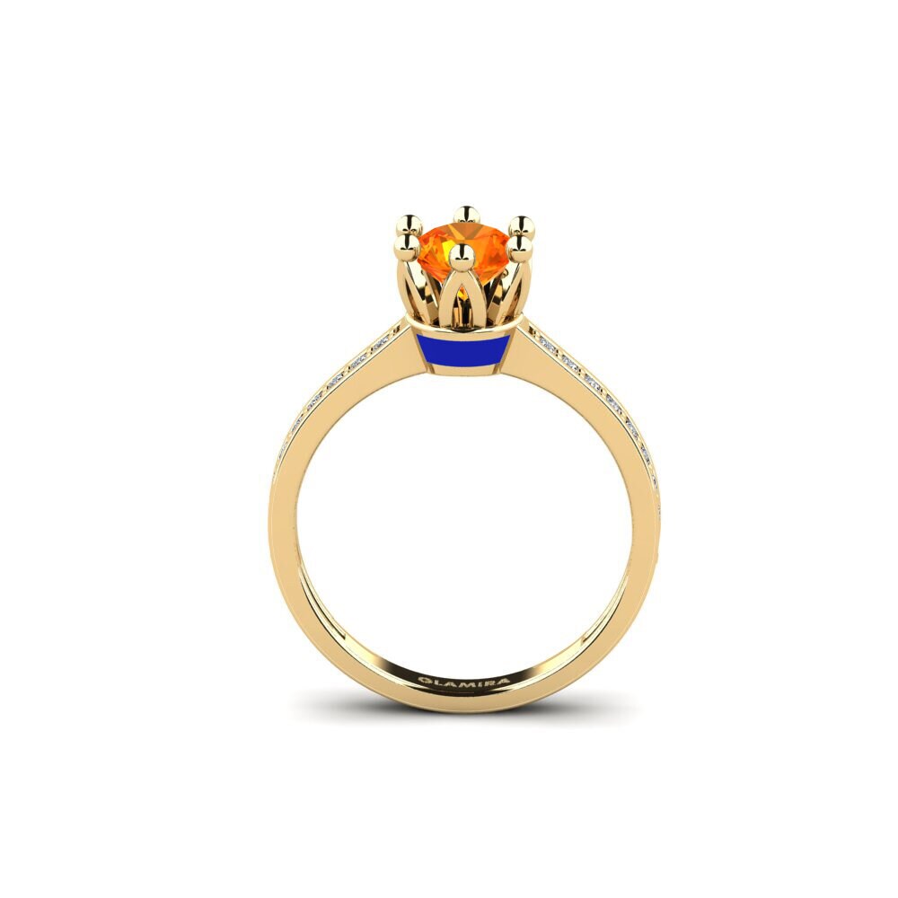 Saphir orange Bague Epal
