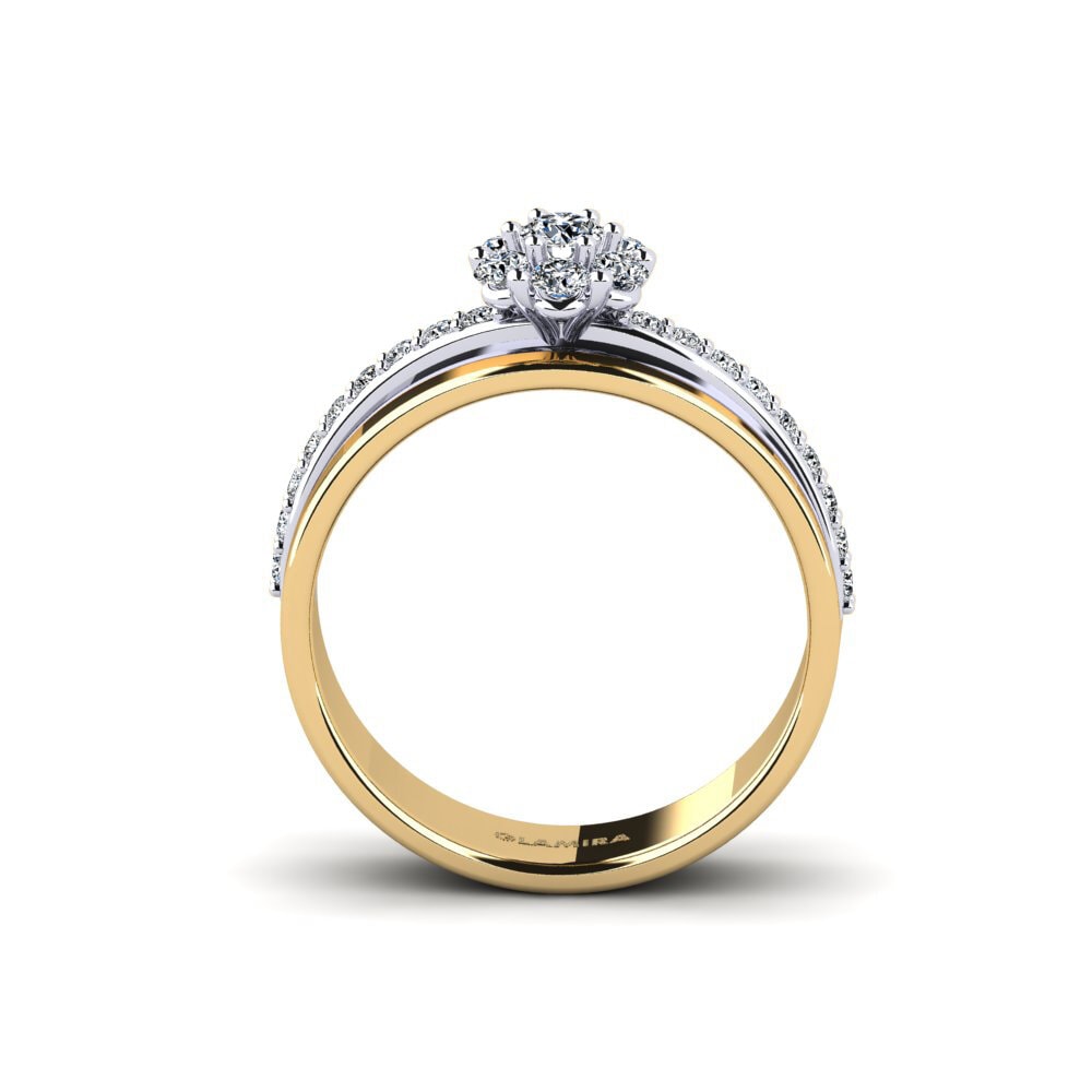 18k Oro Amarillo & Blanco Anillo Fecko