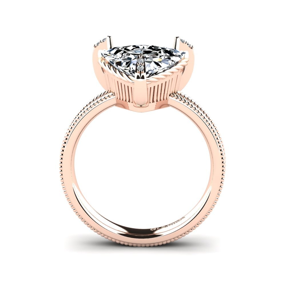 14ct Rose Gold Trillion Engagement Ring Gear