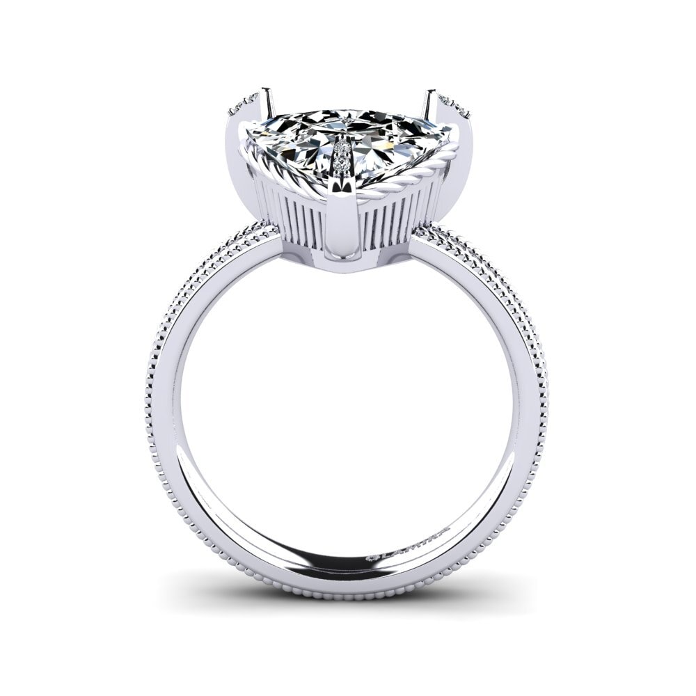 White Silver Trillion Engagement Ring Gear
