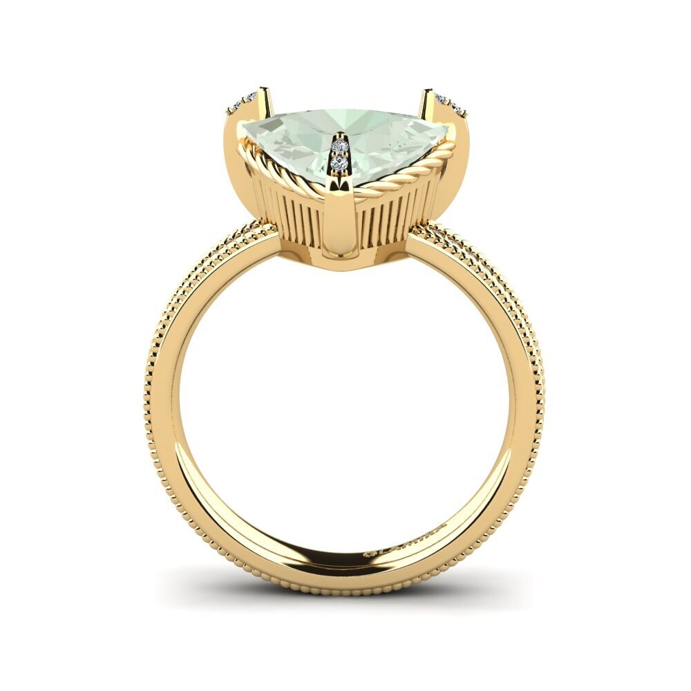 Trillion Green Amethyst Engagement Ring Gear