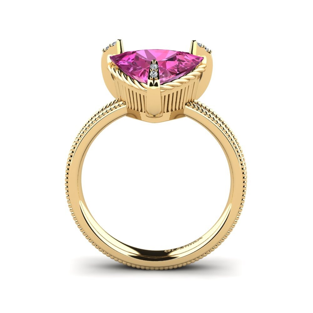 Trillion Pink Topaz Engagement Ring Gear