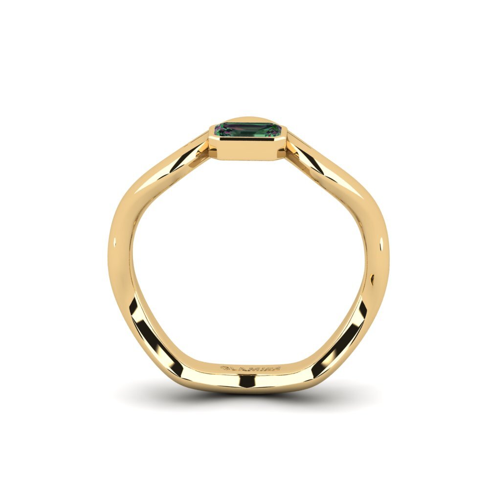 Topázio Místico Anel de Noivado Junpo - Emerald