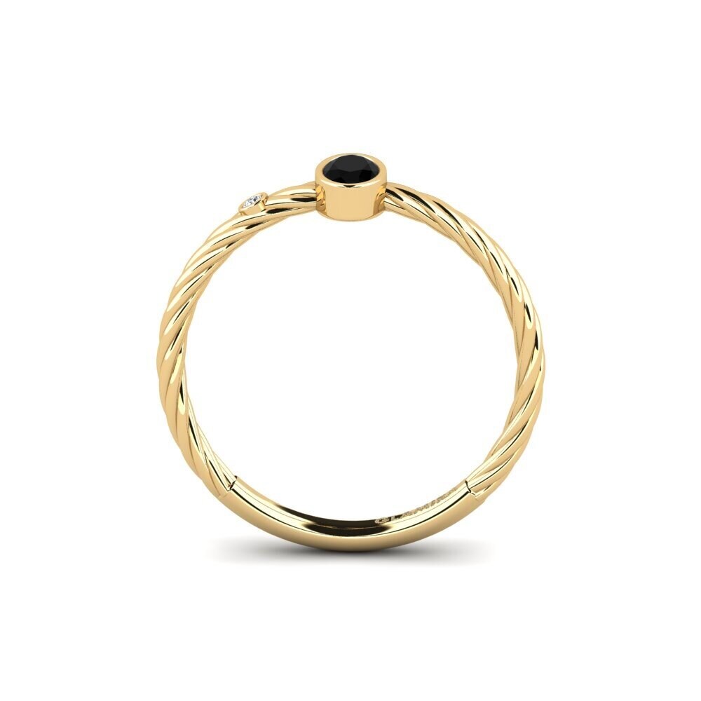 Black Sapphire Engagement Ring Gnolbol