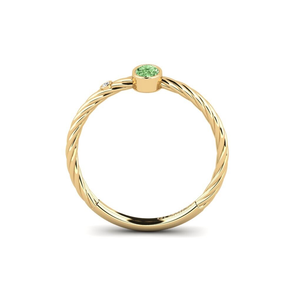 Diamante Verde Anel de Noivado Gnolbol