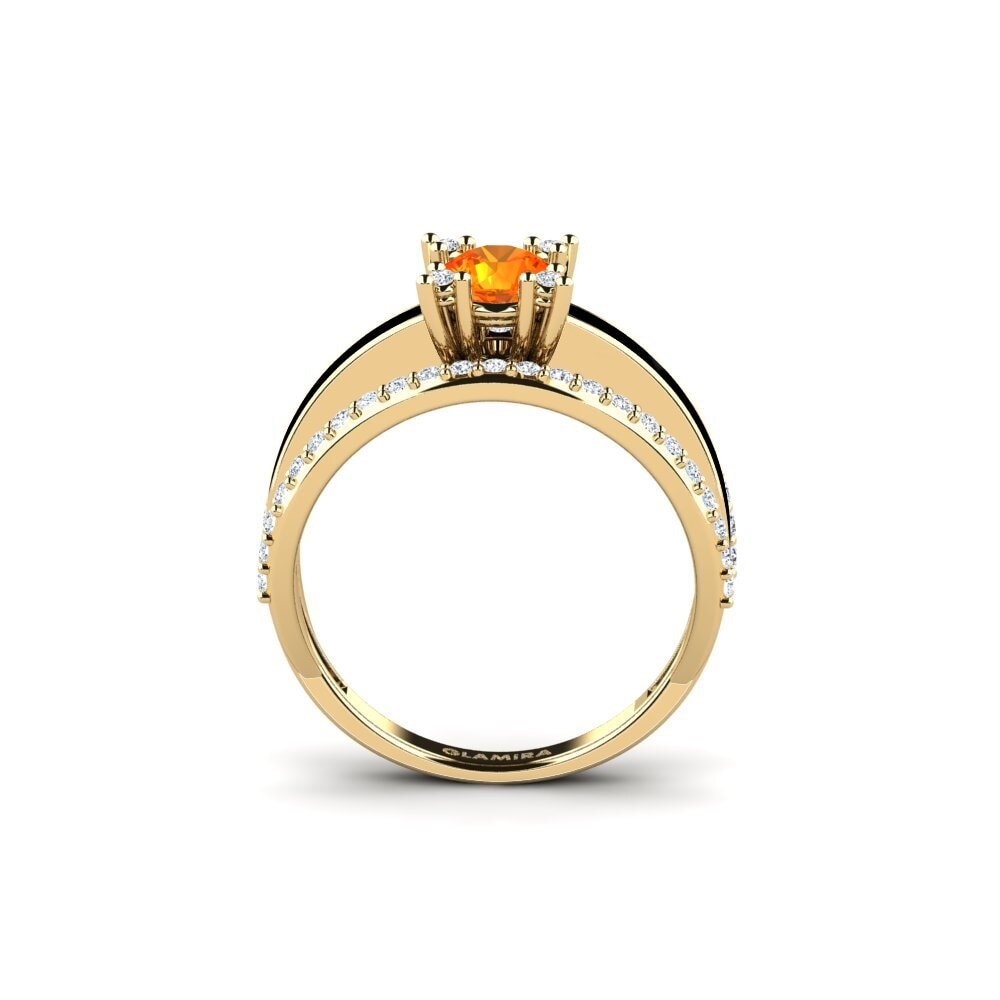 Orangefarbener Saphir Ring Hauli