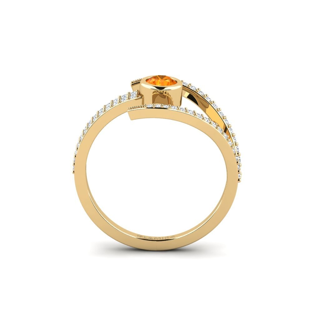 Orangefarbener Saphir Ring Joking