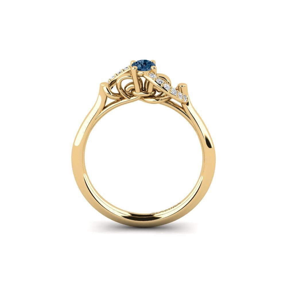 Diamante Azul Anel de Noivado Ldiump