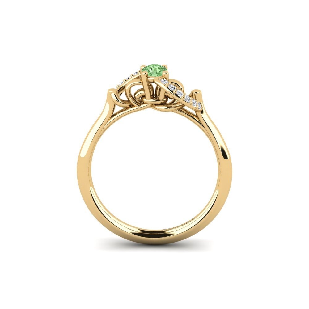 Diamante Verde Anel de Noivado Ldiump