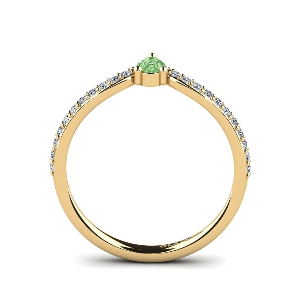 Diamante Verde Anel de Noivado Merint