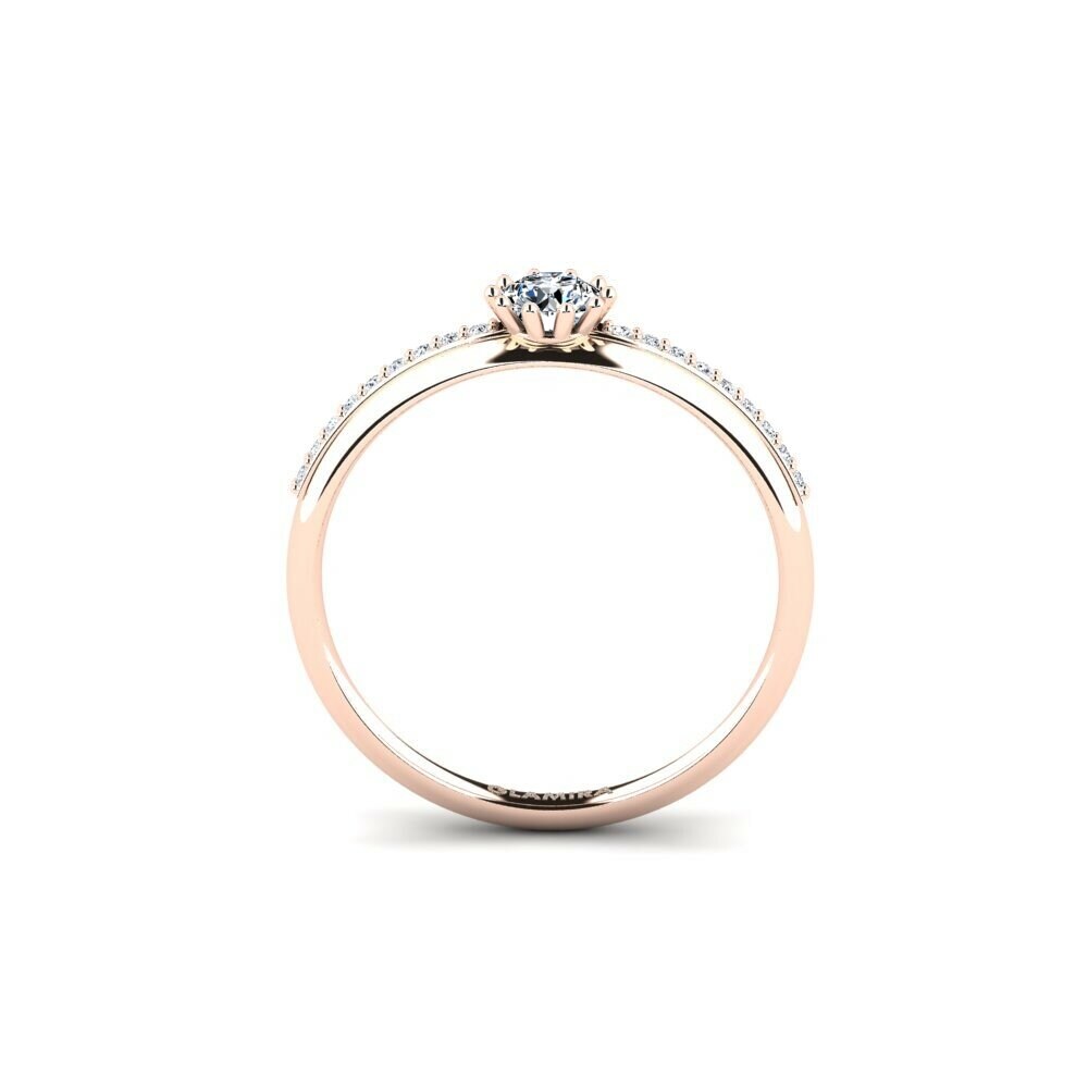 14k Oro Rosa Anillo de compromiso Shaed