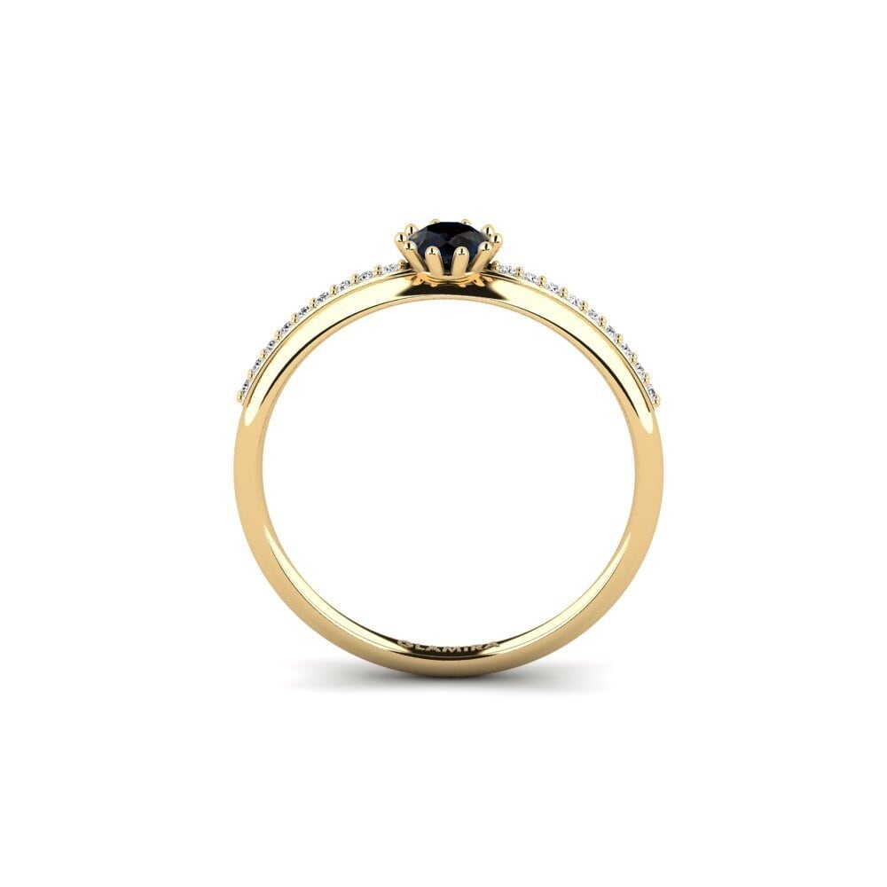 Black Opal Engagement Ring Shaed