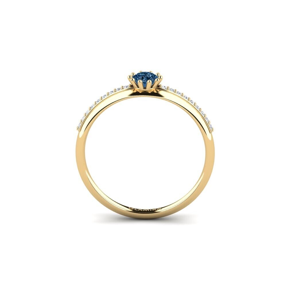 Diamante Azul Anel de Noivado Shaed