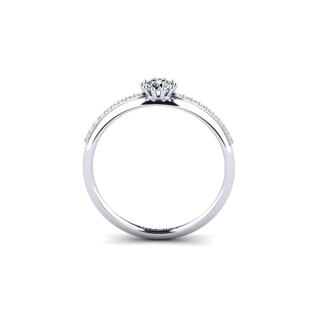 14k Oro Blanco Anillo de compromiso Shaed