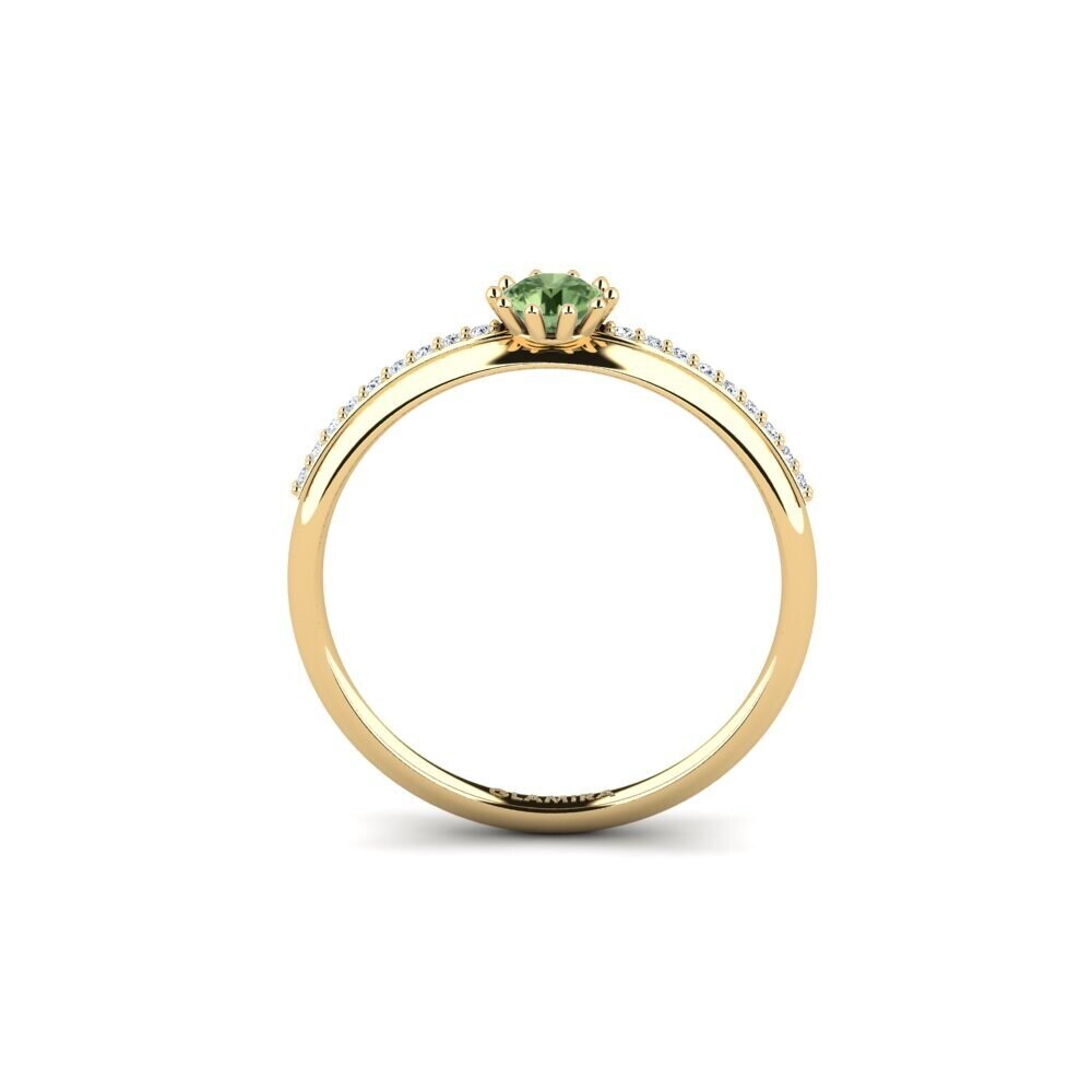 Green Sapphire Engagement Ring Shaed
