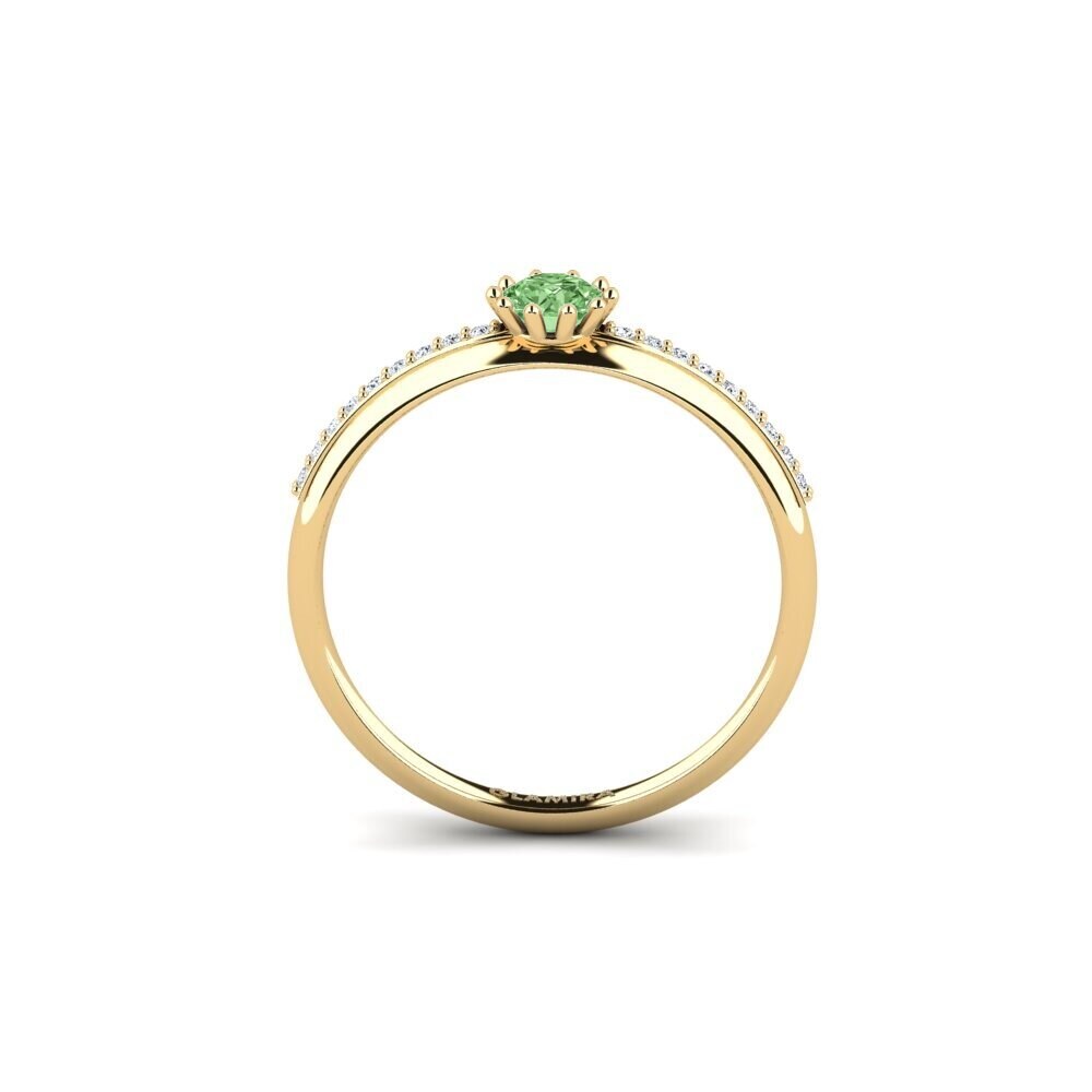 Diamante Verde Anel de Noivado Shaed