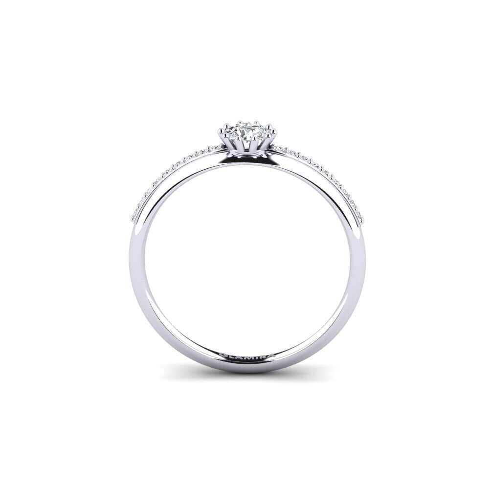 White Silver White Zircon Engagement Ring Shaed