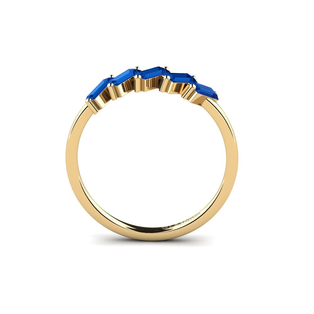 Zircônia azul escuro Anel de Noivado Porte