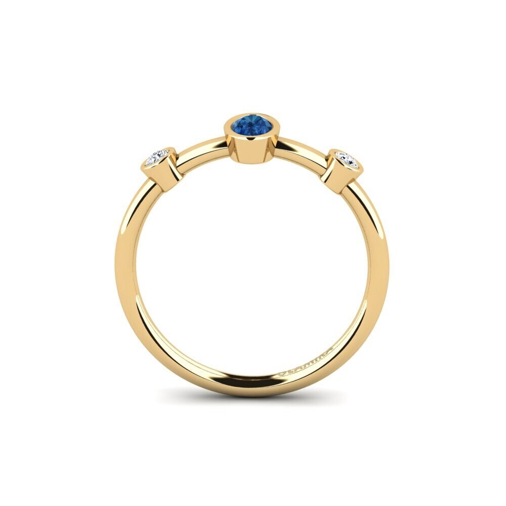 Dark Blue Zirconia Engagement Ring Sanira