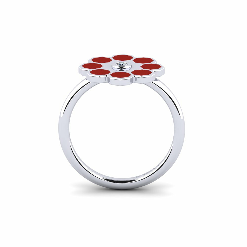 Argent Blanc Bague Sculgi