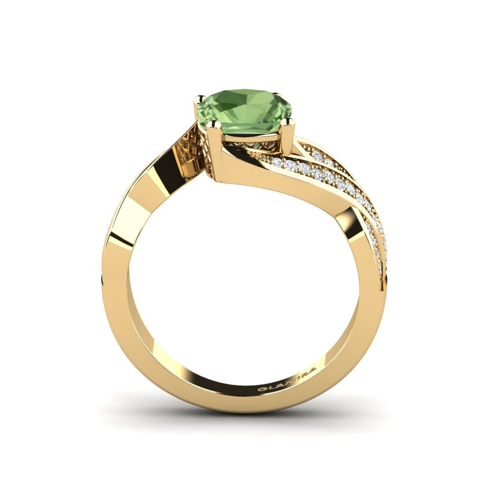 Green Sapphire Engagement Ring Lactique