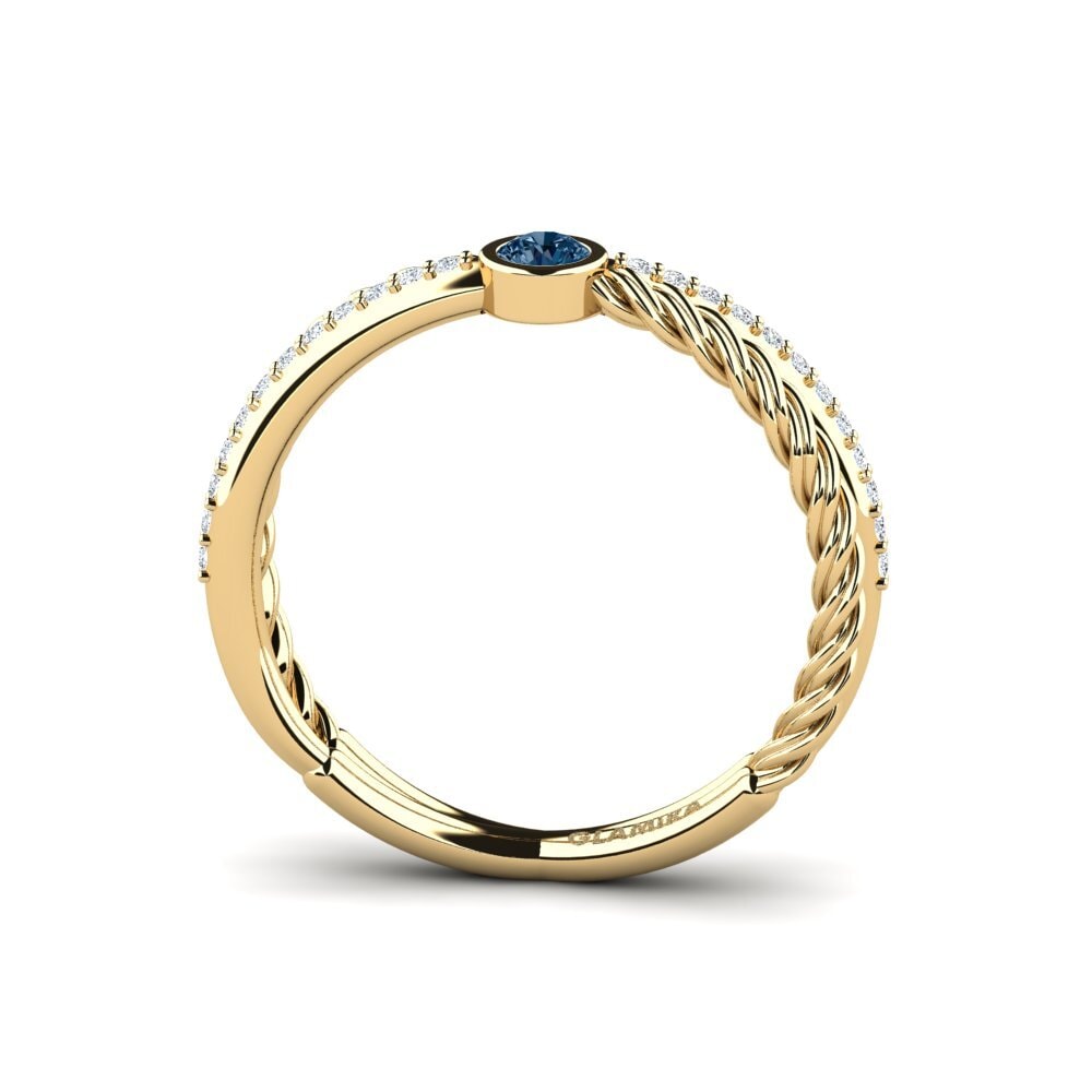 Diamante Azul Anel de Noivado Luciazan
