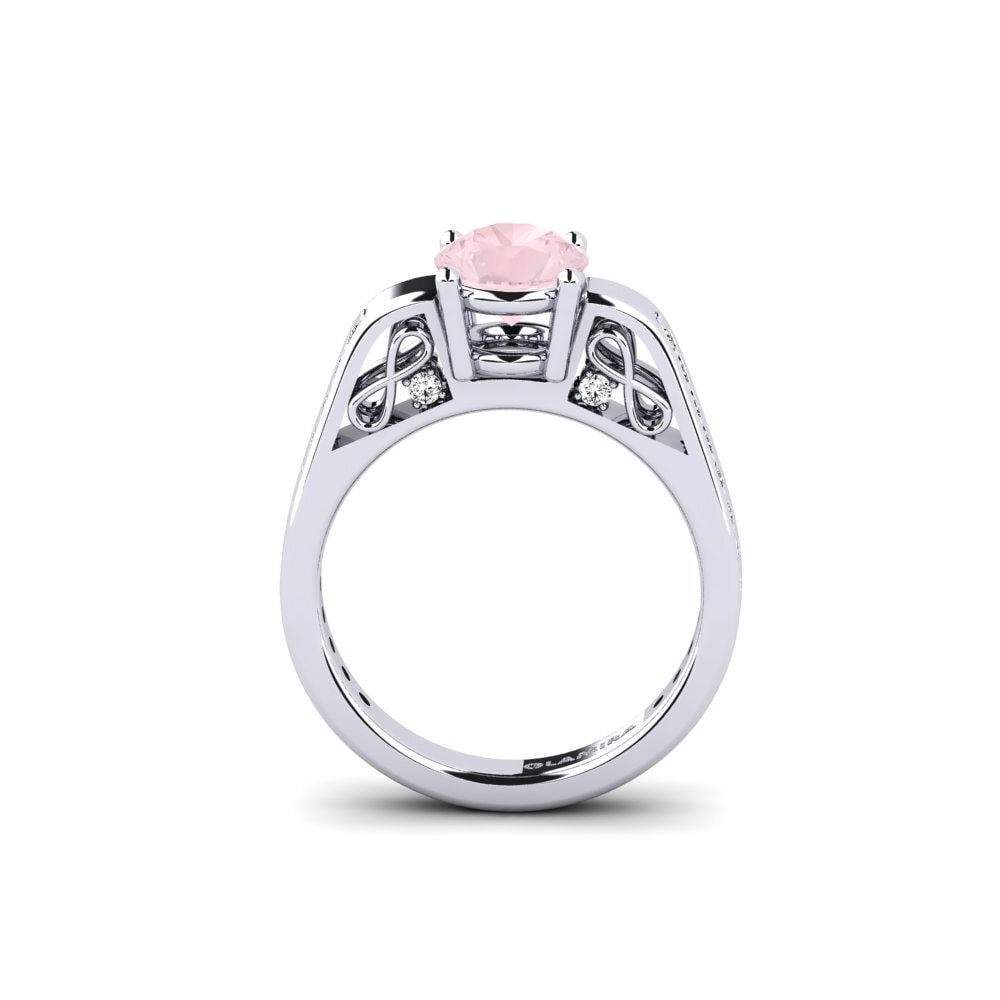 White Silver Rose Quartz Ring Motiv