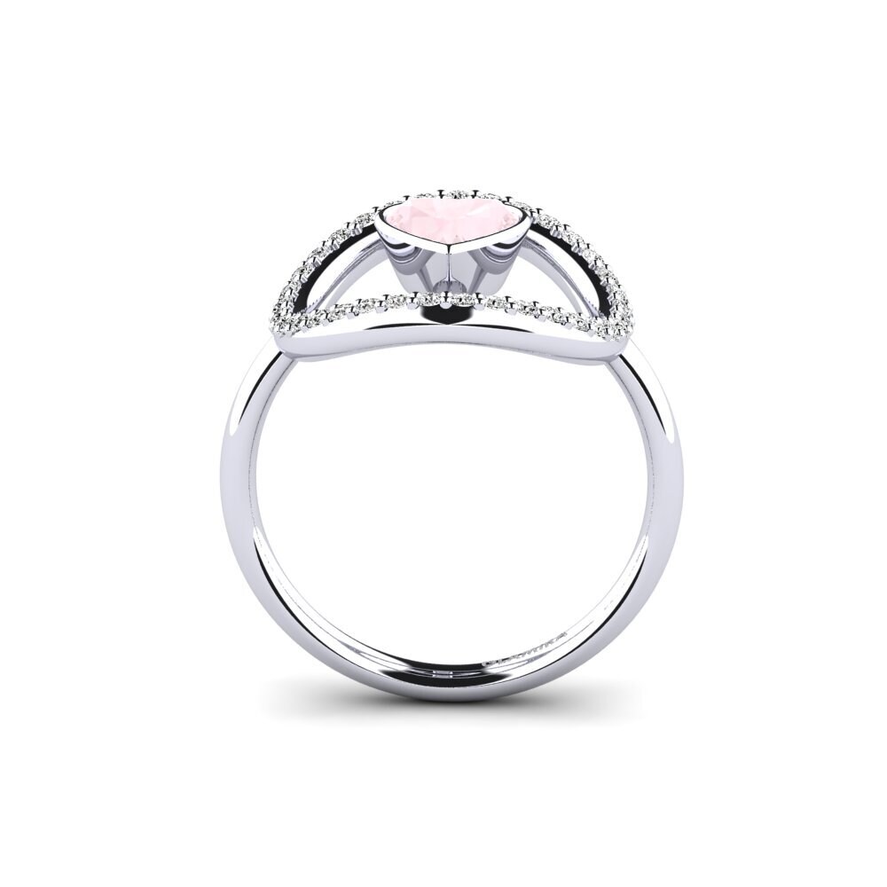 White Silver Rose Quartz Ring Never
