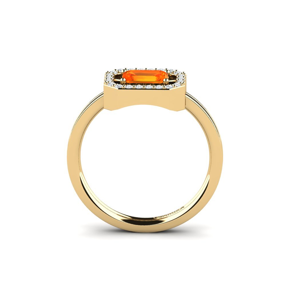 Orangefarbener Saphir Ring Owroni