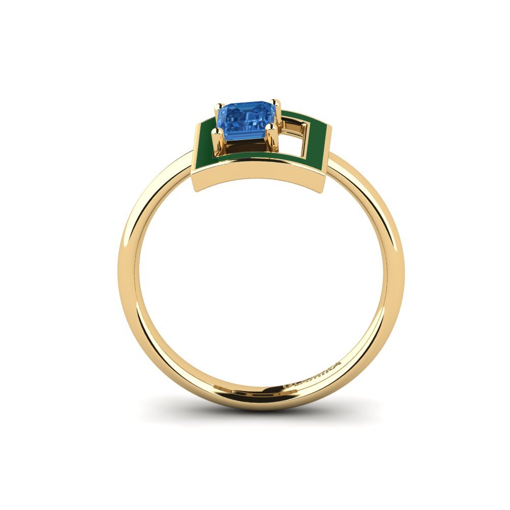 Dunkelblauer Zirkonia Ring Roble