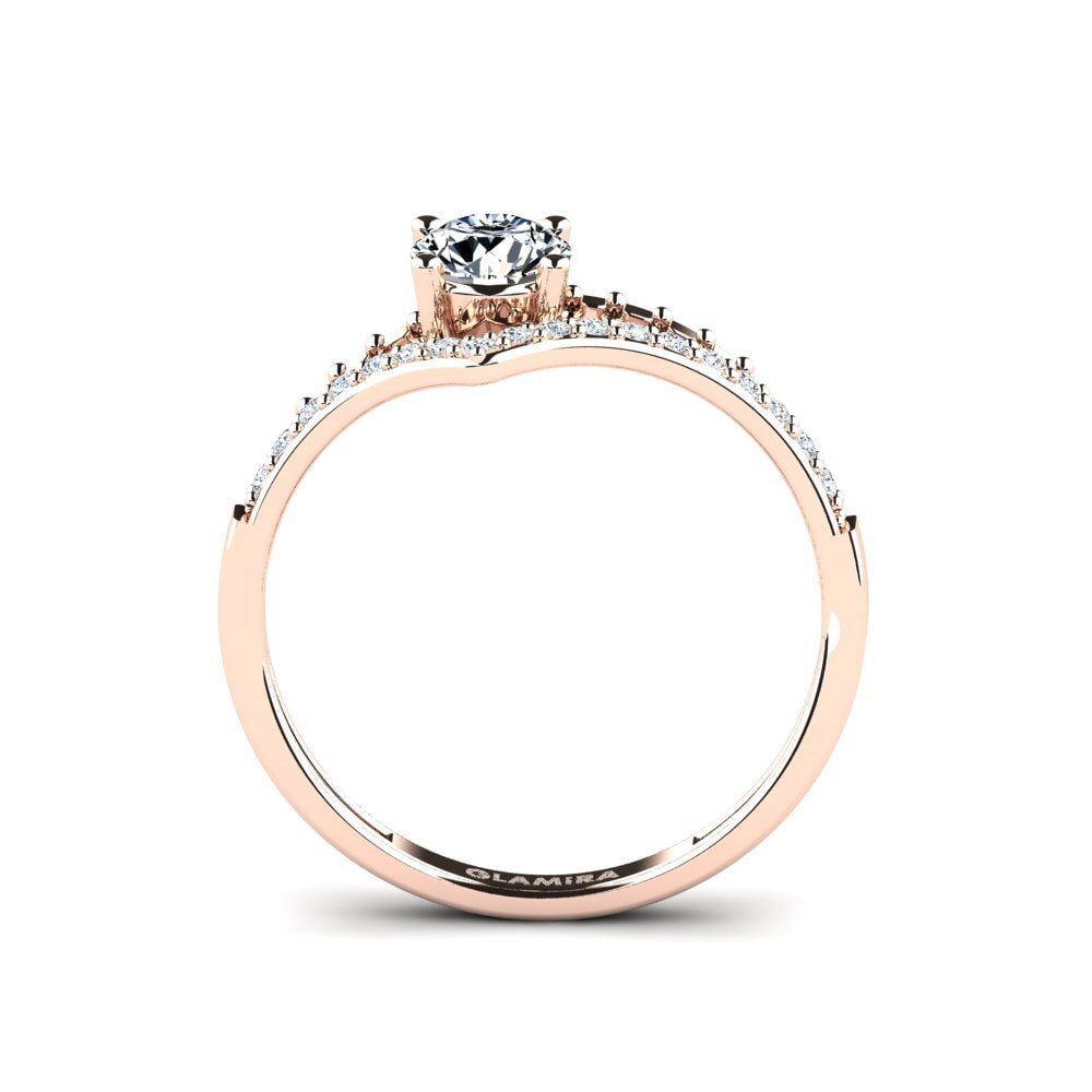 14k Oro Rosa Anillo de compromiso Zensben