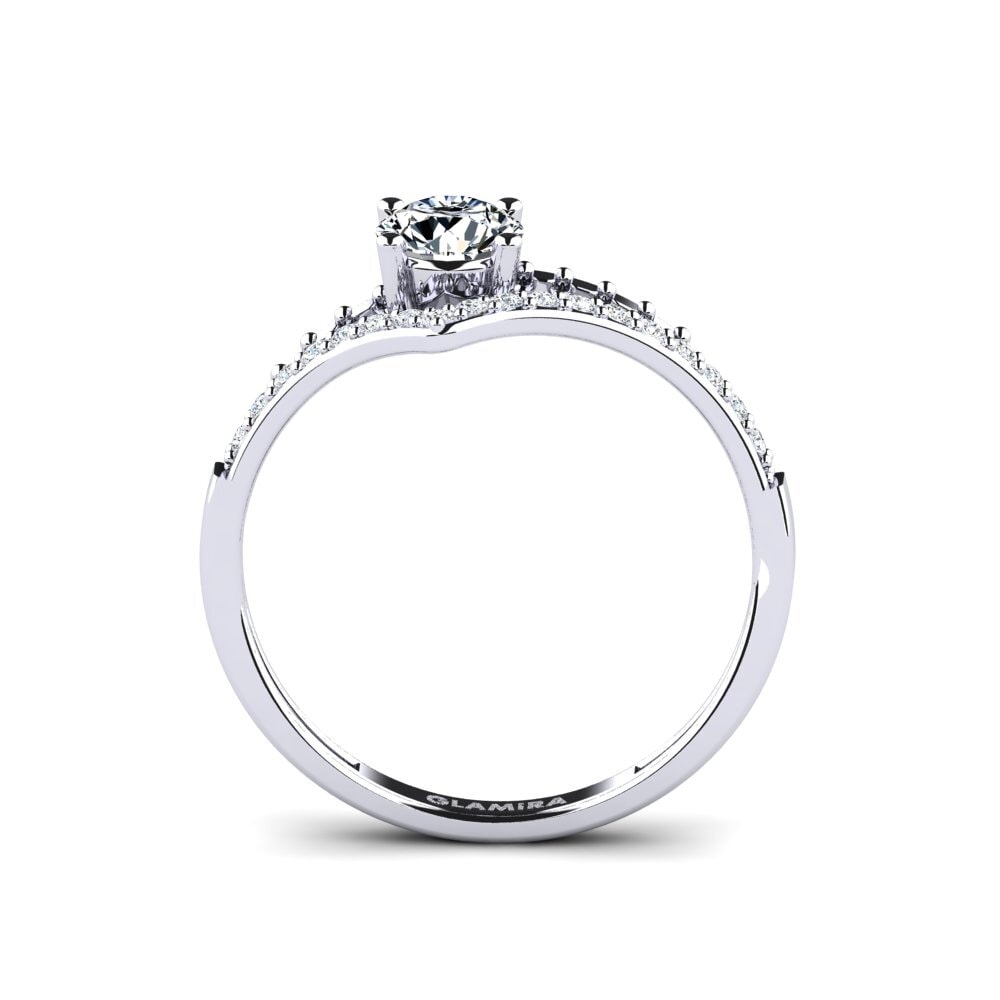 9ct White Gold Engagement Ring Zensben