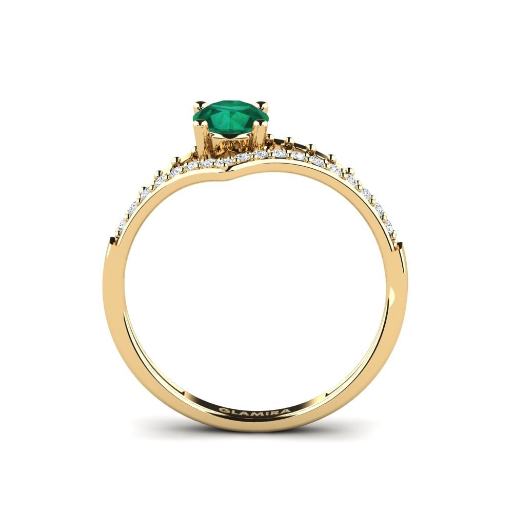 Emerald Engagement Ring Zensben