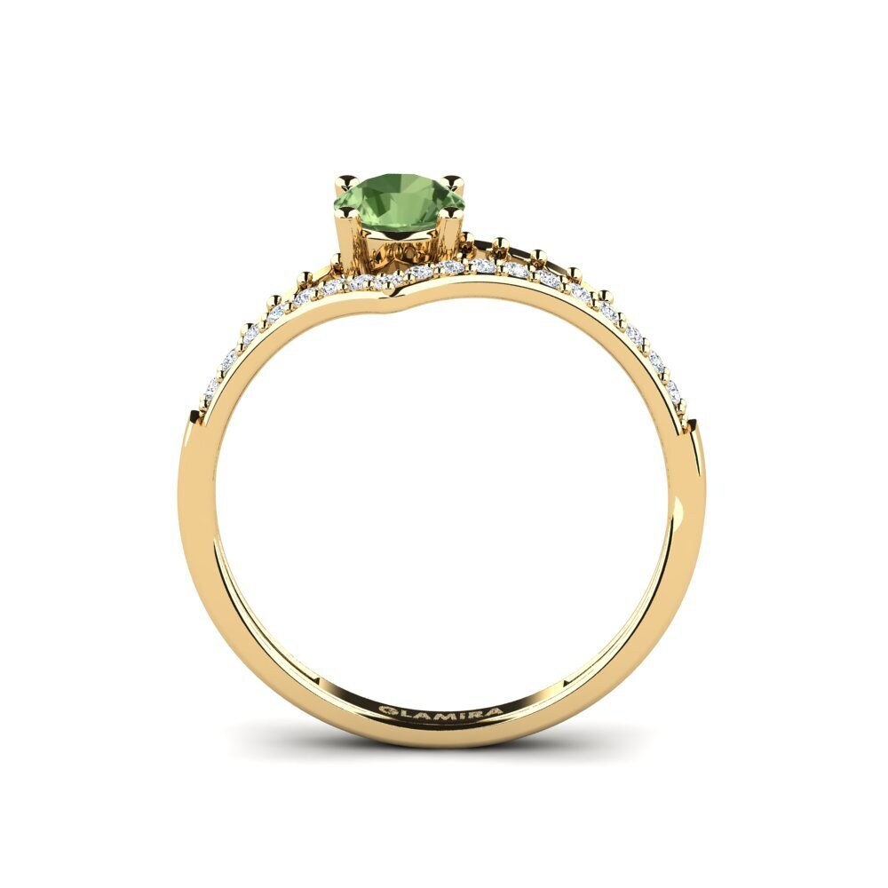 Green Sapphire Engagement Ring Zensben