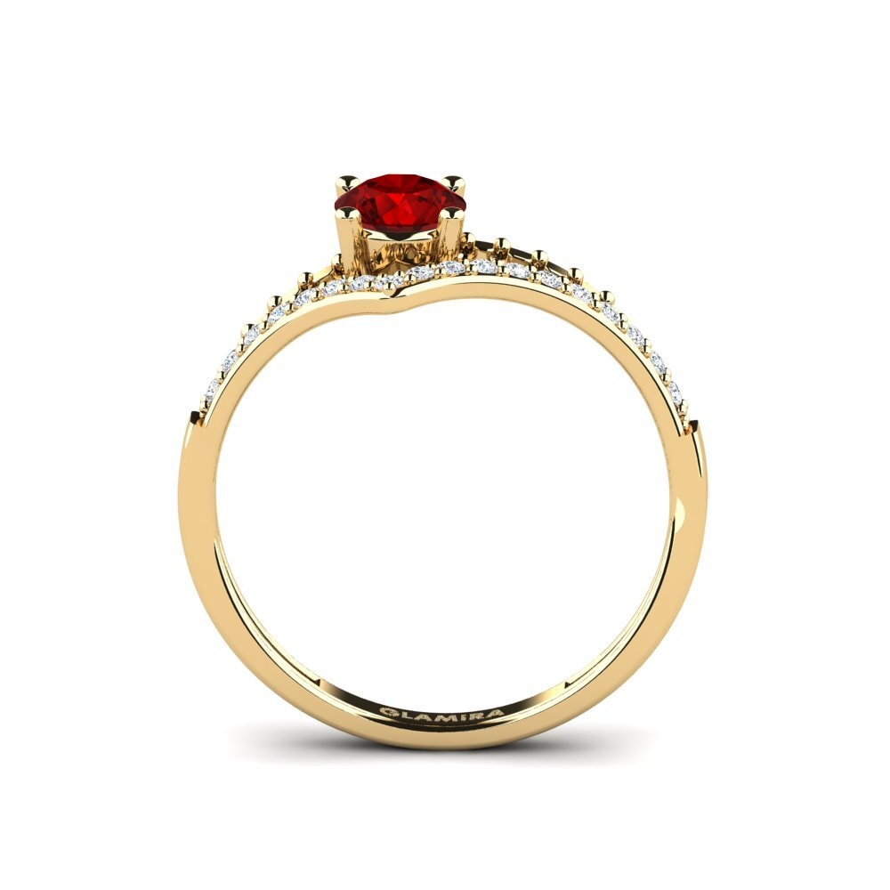 Ruby (Lab Created) Engagement Ring Zensben