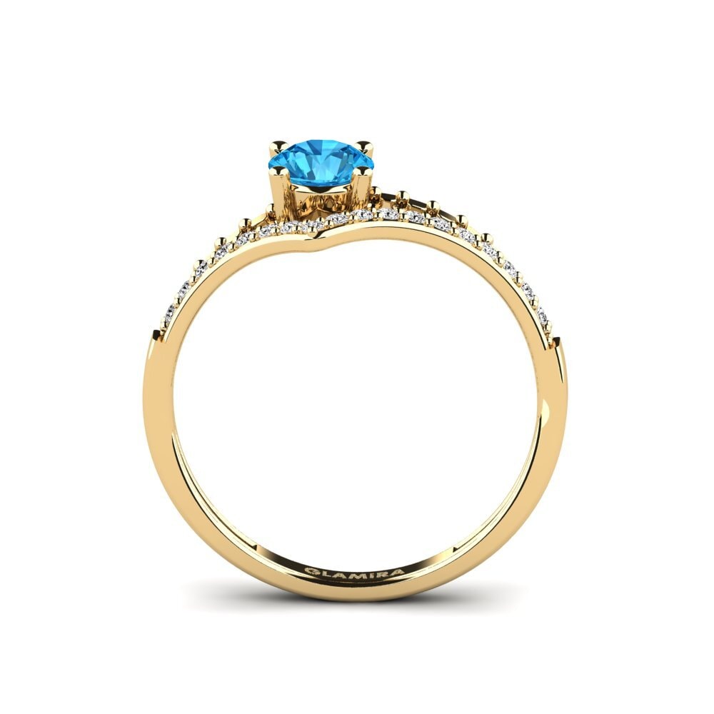 Blue Topaz Engagement Ring Zensben