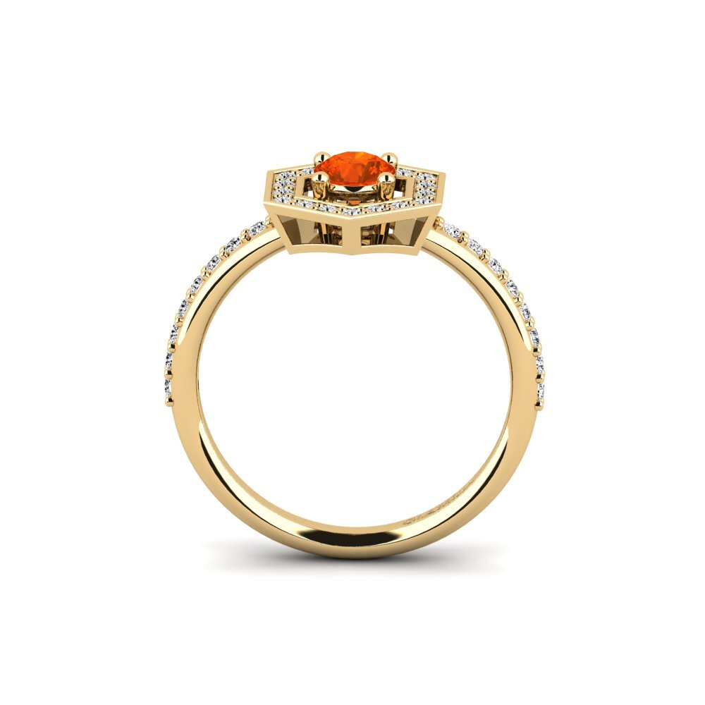 Ópalo Fuego Anillo de compromiso Zoache