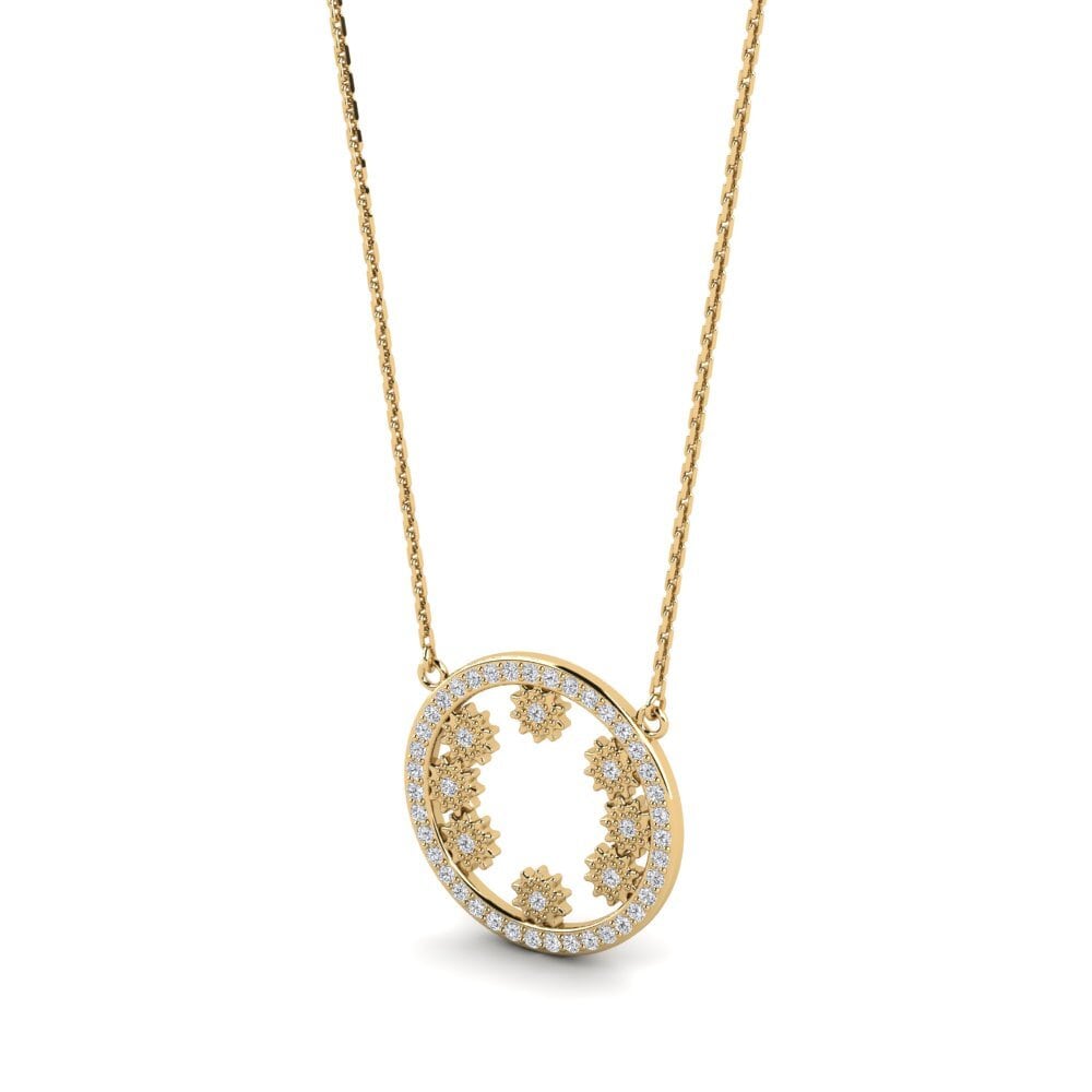 Compre Collar de Mujer Abutt en corte Redondo 0.376 Quilates 18k Oro ...