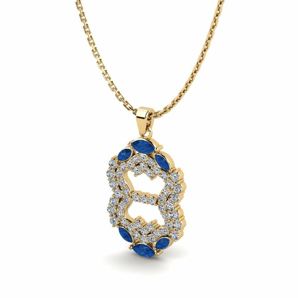 Circonita Azul Oscuro Colgante de Mujer Amantek