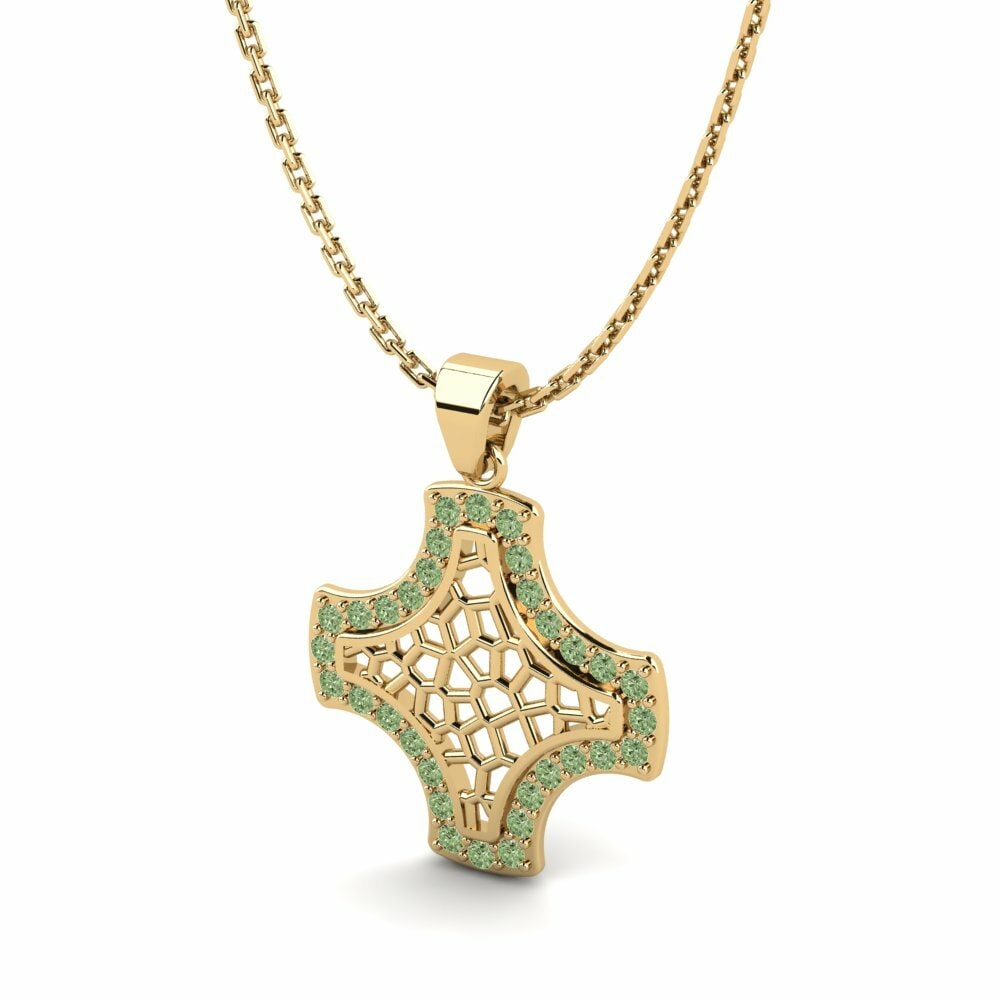 Diamante Verde Colgante de Mujer Aweing