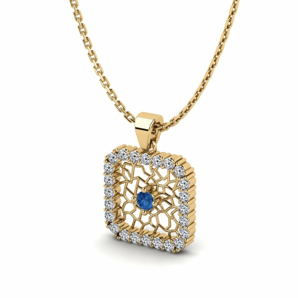 Circonita Azul Oscuro Colgante de Mujer Brehat