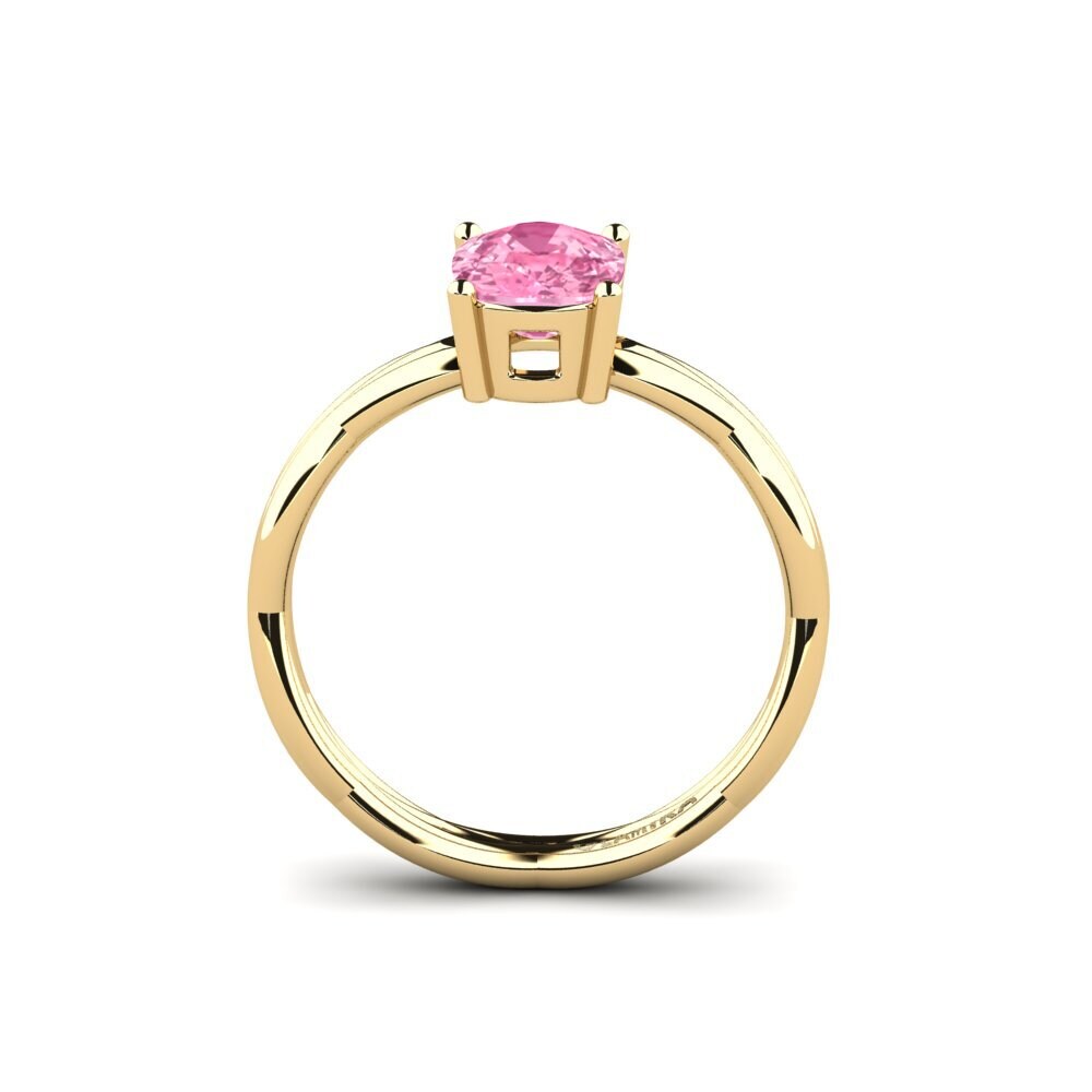 Zafiro Rosado Anillo de compromiso Cushino