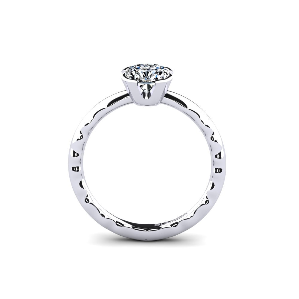 White Silver Engagement Ring Donart