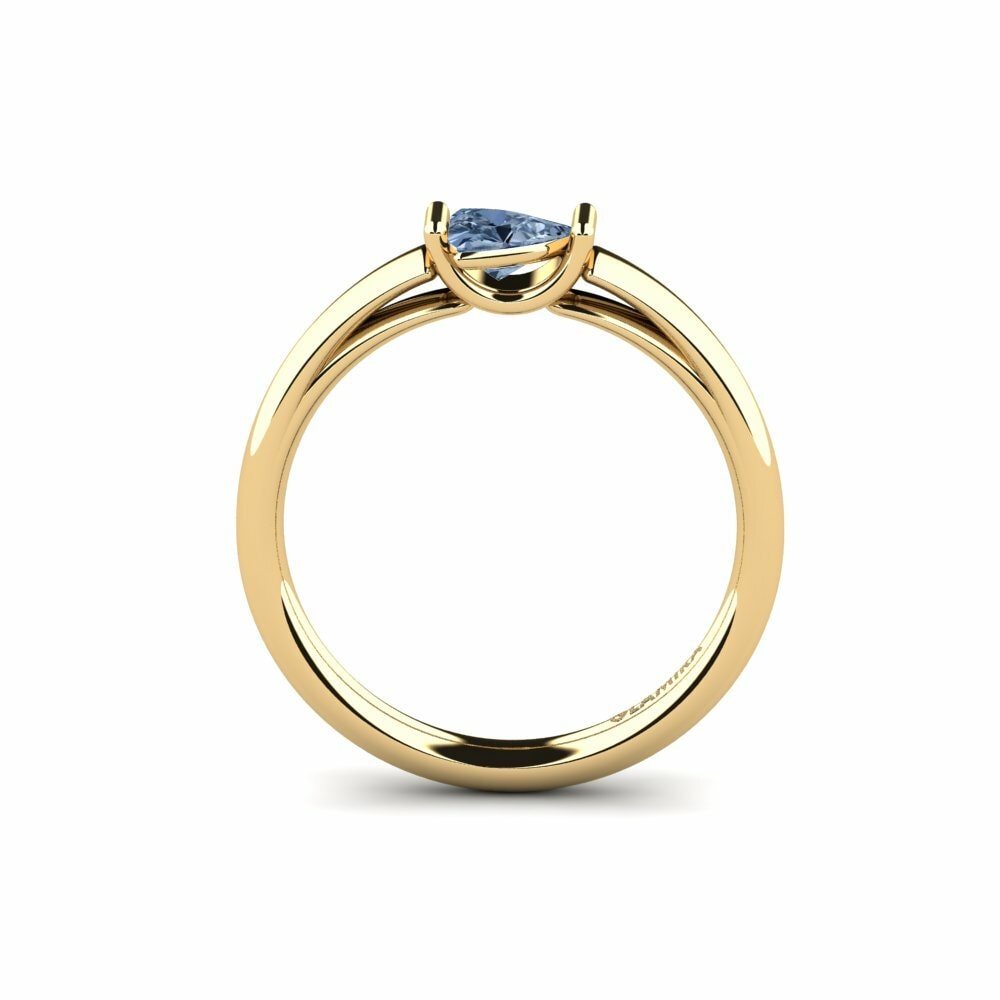 Trillion Diamant Bleu Bague de fiançailles Erkuyut