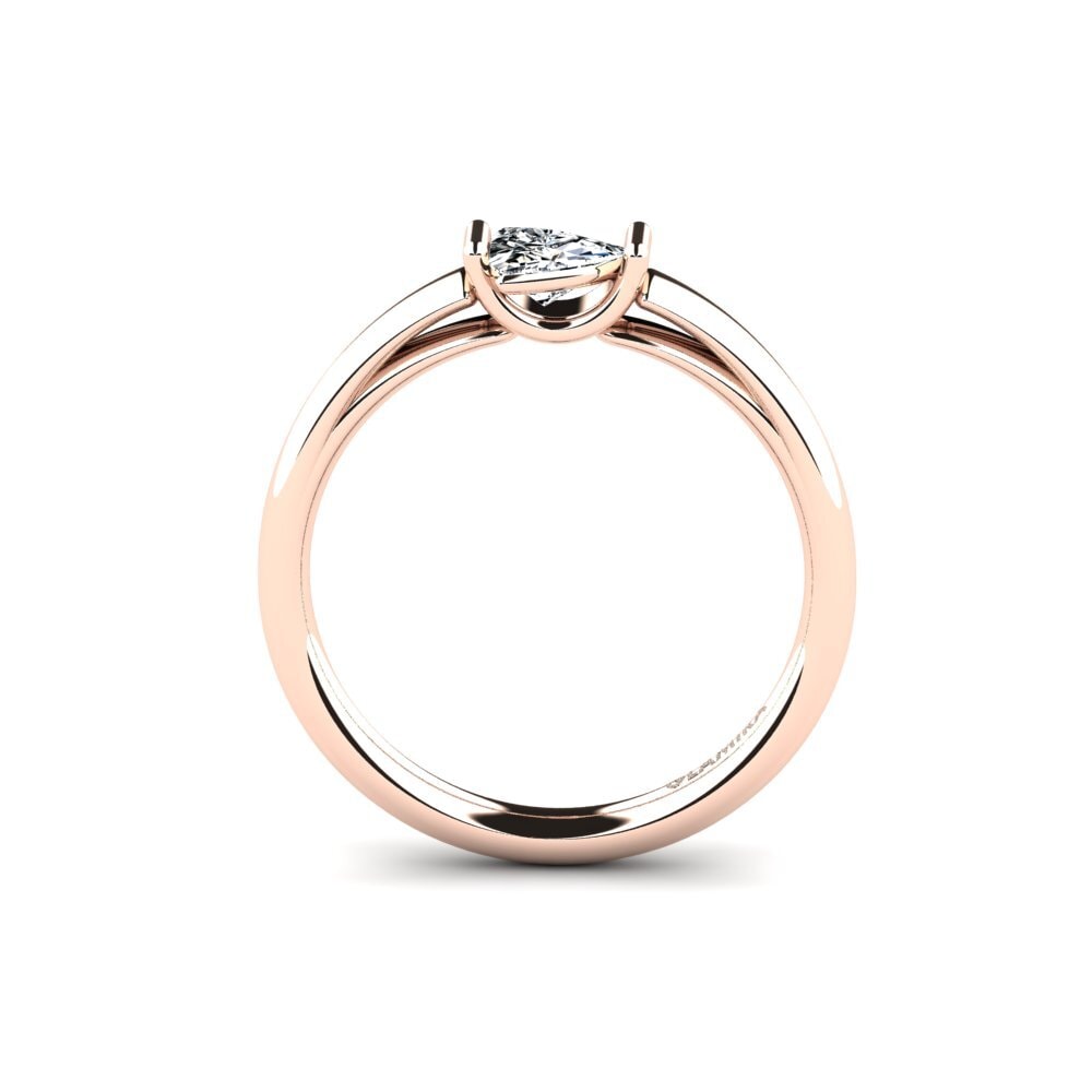 14ct Rose Gold Trillion Engagement Ring Erkuyut